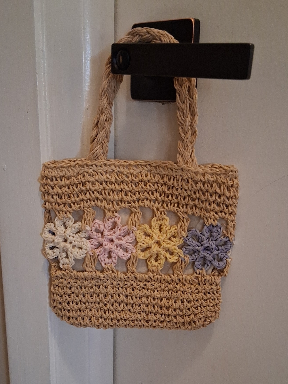 Floral Straw Bag Tote Brown & Multicolor. NW OT. Extra Small For Baby Girl. - Picture 16 of 16